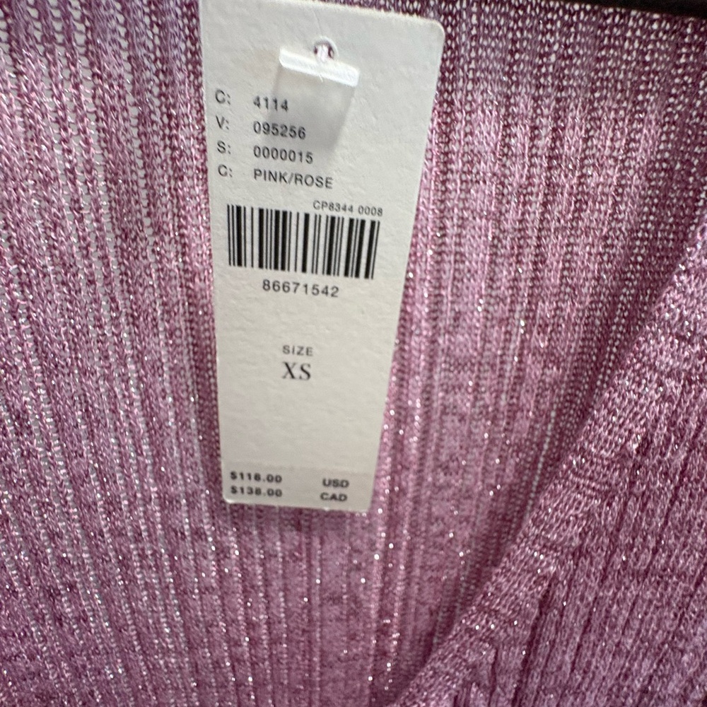 Ribbed Knit Long Sleeve Pink Maxi DUSTER - Picture 2 of 4